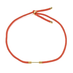 Orange Adjustable Nylon Cord Necklace Making, with Brass Beadable Bar, Golden, Orange, 18.11x0.16 inch(46x0.4cm)