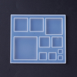 White Silicone Molds, Resin Casting Molds, For UV Resin, Epoxy Resin Jewelry Making, Square, White, 87x77x6.5mm