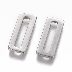 Stainless Steel Color 201 Stainless Steel Linking Rings, Rectangle, Stainless Steel Color, 20x8x1.5mm, Inner Diameter: 16x3mm