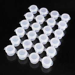 Clear Plastic Empty Paint Cups with Lids, 6 Pots Mini Paint Pots Strips, for Paint Case Art Palette Supplies, Clear, 15x1.5cm, Capacity: 2ml(0.07fl. oz)
