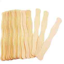 PeachPuff Wooden Flat Craft Sticks, Wavy Blank Wooden Slices for Painting Arts, Pyrography, Stirring, PeachPuff, 20.3x2.8x0.2cm