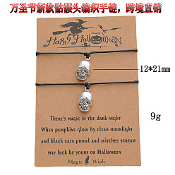 B00131 Skull Halloween Couple Bracelet - Fashionable and Unique Handmade Woven Accessories