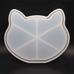 White DIY Handbag Silicone Molds, Resin Casting Molds, For UV Resin, Epoxy Resin Jewelry Making, Cat, White, 130x162mm