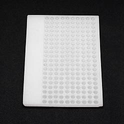 White Plastic Bead Counter Boards, for Counting 8mm 200 Beads, Rectangle, White, 17.9x12.4x0.7cm, Bead Size: 8mm