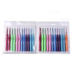 (52) Непрозрачная лаванда Пластиковые ручки сплава крючки игл, разноцветные, 180x210x11 мм, 12 шт / коробка