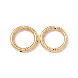 Golden 304 Stainless Steel Clip-om Earring, Round, Golden, 17x2.5mm