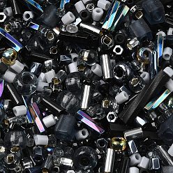 Черный Смесь бисера миюки, японский бисер, разнообразные, чёрные, 1~9x1.5~2 мм, отверстие : 0.5~1 мм