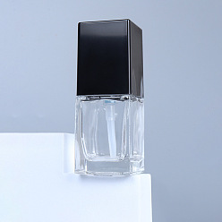 Black Glass Empty Press Pump Bottles, Refillable Travel Cosmetic Emulsion Storage Bottle, Black, 2.9x2.9x8.5cm, Capacity: 30ml(1.01fl. oz)