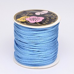 Bleu Ciel Clair Fil de nylon, corde de satin de rattail, lumière bleu ciel, 1.5mm, environ 114.82 yards (105m)/rouleau
