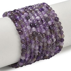 Аметист Природный аметист нитей бисера, граненые, круглые, 3.9~4.5 мм, отверстие : 0.7 мм, около 95~96 шт / нитка, 14.96"~15.35" (38~39 см)