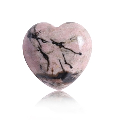 Rhodonite Natural Rhodonite Healing Stones, Heart Love Stones, Pocket Palm Stones for Reiki Ealancing, Heart, 15x15x10mm