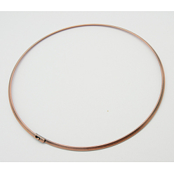 Brushed Red Copper Brass Necklace Making, Nickel Free, Brushed Red Copper, 0.3x13.6x0.1cm, Inner Diameter: 12.9cm