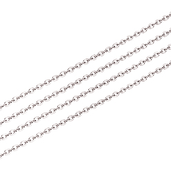 Platinum Rhodium Plated 925 Sterling Silver Cable Chain, Soldered, Platinum, 1.6x1.2mm