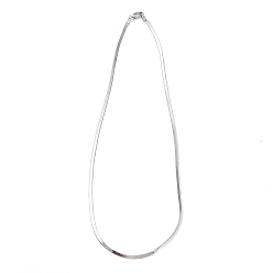 Real Platinum Plated Brass Herringbone Chain Necklaces, with Lobster Claw Clasps, Real Platinum Plated, 18.11 inch(46cm), 2.5mm