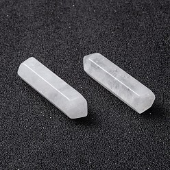 Quartz Crystal Natural Quartz Crystal Pointed Beads, Healing Stones, Reiki Energy Balancing Meditation Therapy Wand, No Hole/Undrilled, For Wire Wrapped Pendant Making, Bullet, 36.5~40x10~11mm