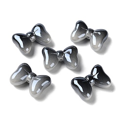 Black Gradient Color Opaque Acrylic Beads, Bowknot, Black, 28x20.5x10mm, Hole: 2.5mm