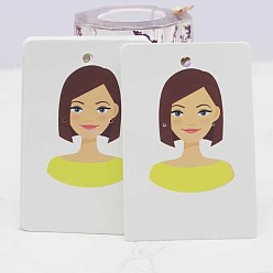 Кокосово-Коричневый 100шт бумажные карточки для демонстрации ювелирных изделий для хранения серег, прямоугольник с женским узором, кокосового коричневый, 9x6 см