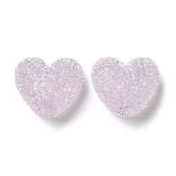 Thistle Resin Beads, with Rhinestone, Drusy Heart, Thistle, 17x19x10.5mm, Hole: 1.6mm