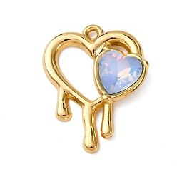 Стально-синий 304 подвески из нержавеющей стали, сердце, cmолой, вакуумное покрытие pvd, реальный 18 k позолоченный, стальной синий, 25.5x20x5 мм, отверстие : 1.8 мм