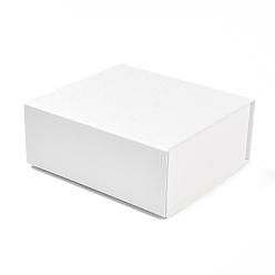 Blanc Carton pliable, boîte à rabat, coffret cadeau magnétique, rectangle, blanc, 20x18x8.1 cm