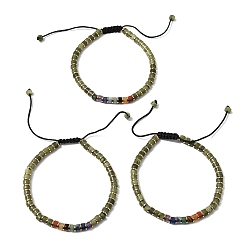 Southern Jade Регулируемые браслеты из натурального южного нефрита и немагнитного гематита, унисекс., внутренний диаметр: 2.09~3.19 дюйм (5.3~8.1 см)