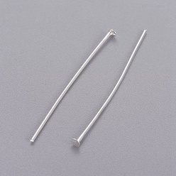 Серебро Железные штыри с плоской головкой, без кадмия и без свинца, серебряный цвет гальваническим, Размер: около 0.75~0.8 мм толщиной, 4.0 см длиной, Руководитель: 2 mm, о 5290 шт / 1000 г