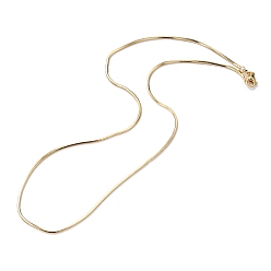Golden Brass Snake Chain Necklaces, with Lobster Claw Clasps, Long-Lasting Plated, Golden, 18.50 inch(47cm), 1.5mm