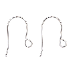 Silver 925 Sterling Silver Earring Hooks, Silver, 16x10mm, Hole: 2mm, 21 Gauge, Pin: 0.7mm