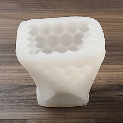 Blanc Moules en silicone de qualité alimentaire pour bougie à bulles pyramidale, bricolage, pour la fabrication de bougies parfumées, blanc, 10.6x10.6x8.3 cm, Diamètre intérieur: 8.8x8.8 cm