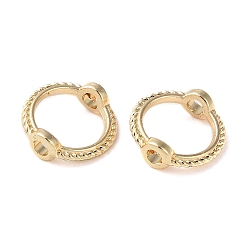 Real 14K Gold Plated Rack Plating Alloy Bead Frames, Round Ring, Real 14K Gold Plated, 9x3mm, Hole: 1.6mm