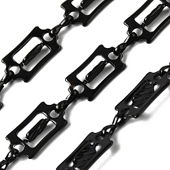 Черный 304 цепи прямоугольные звенья нержавеющие, несварные, ионное покрытие (ip), чёрные, 16x8.5x3.5 мм