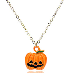 Necklace Spooky Skeleton Pumpkin Jewelry Set - Cute Halloween Accessories for Women