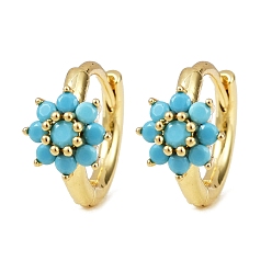 Настоящее золото 18K Латунные микро проложить серьги обруча кубического циркония, снежинка, без кадмия и без свинца, стойки покрытие, долговечный, реальный 18 k позолоченный, 11x7.5x13 мм