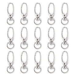 Платина Железа поворотные карабины застежками, ювелирная фурнитура, платина, 37x13.5 мм, отверстие : 10x5 мм