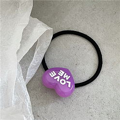 J48-C128 Purple Fashionable Cute Plastic Love Hairband with Letter LOVE Hair Rope - Trendy