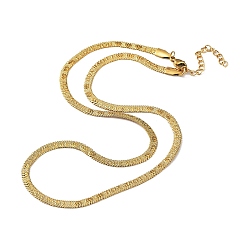 Golden 304 Stainless Steel Herringbone Chain Necklaces, Golden, 17.72 inch(45cm)