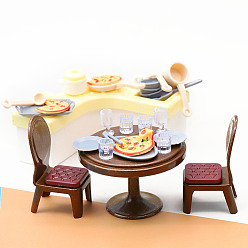 Кокосово-Коричневый Пластиковая кухня мини модель, аксессуары для кукольного домика с микро-ландшафтом, притворяясь опорными украшениями, кокосового коричневый, 200x58x160 мм