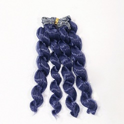 Prussian Blue Imitated Mohair Long Curly Hairstyle Doll Wig Hair, for DIY Girl BJD Makings Accessories, Prussian Blue, 5.91~39.37 inch(150~1000mm)