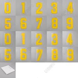 Желтый 33шт. 20 стили, номера, термонаклейки, аппликации, термотрансферные наклейки для одежды, ткани, украшения, значки, желтые, 101~250x32~139x0.1 мм, 33 шт / комплект