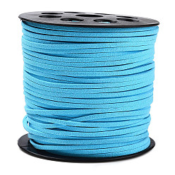 Dark Turquoise Eco-Friendly Faux Suede Cord, Faux Suede Lace, Dark Turquoise, 3.0x1.4mm, about 98.42 yards(90m)/roll