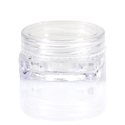 Clear Transparent Plastic Empty Portable Facial Cream Jar, Tiny Makeup Sample Containers, with Screw Lid, Square, Clear, 3x1.6cm, Capacity: 5g