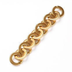 Gold Handmade Opaque Spray Painted Acrylic Round Link Chains, for Purse Strap Bag Chain, Unwelded, Gold, 31.5x4.5mm, 39.37 inch(1m)/strand
