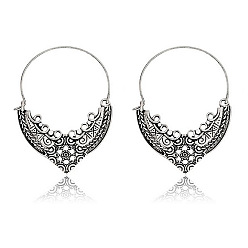 RH023 Retro Hollow Alloy Pendant Earrings and Studs - Fashionable and Creative