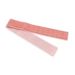 Pink Flocking Ribbon, Single Side, for Gift Packing, Party Decoration, Pink, 25x1.3mm, 20yard/roll