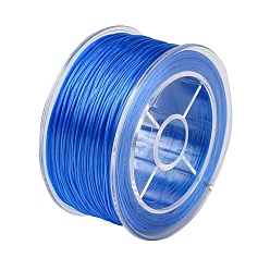 Blue Round Elastic Crystal String, Elastic Beading Thread, for Stretch Bracelet Making, Blue, 0.8mm, about 98.43 Yards(90m)/Box