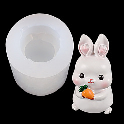 Carrot Силиконовые формы для свечей в форме кролика, формы для литья смолы, для изготовления ароматических свечей, белые, 4.6x6.4 см