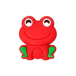 Red Frog Food Grade Silicone Beads, Chewing Beads For Teethers, DIY Nursing Necklaces Making, Red, 28.5mm