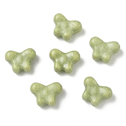Amarillo de Verde Cuentas de porcelana vintage hechas a mano, fantasía antigua porcelana esmaltada, mariposa, verde amarillo, 12x16x7 mm, agujero: 2 mm