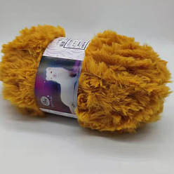 Goldenrod Polyester & Nylon Yarn, Imitation Fur Mink Wool Chunky Yarn, for DIY Knitting Soft Coat Scarf, Goldenrod, 13mm, about 32.81 Yards(30m)/Skein