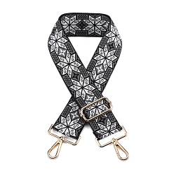 Серый Нейлоновая холщовая сумка с цветочным узором, лямки для сумки, для замены сумочки или сумки через плечо, серые, 75~1450x5 см